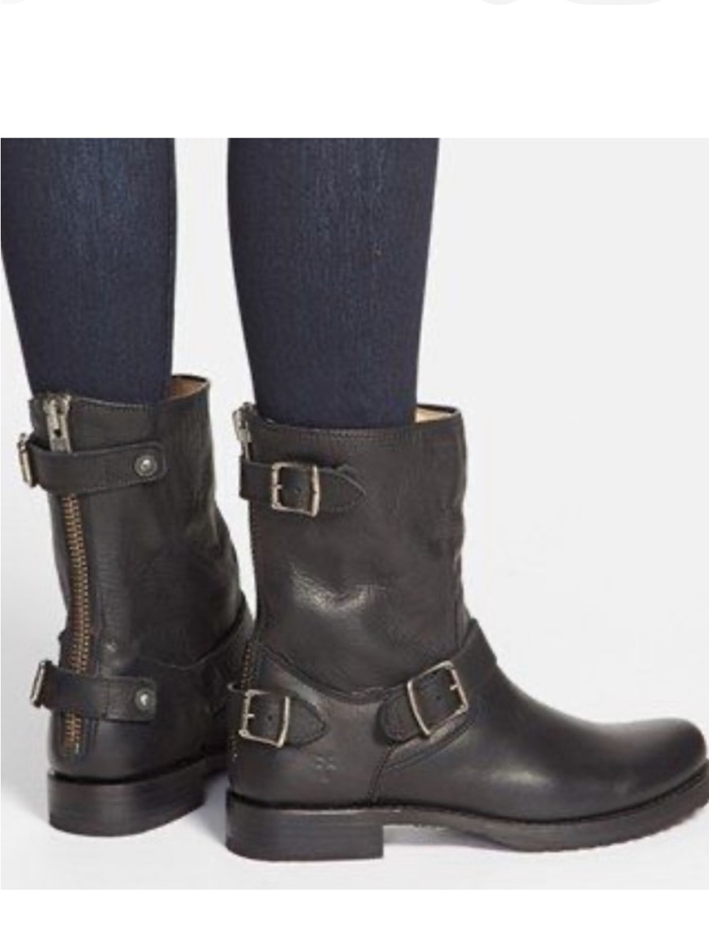 FRYE Veronica Back Zip Short Boots Back Zip Leather size 7